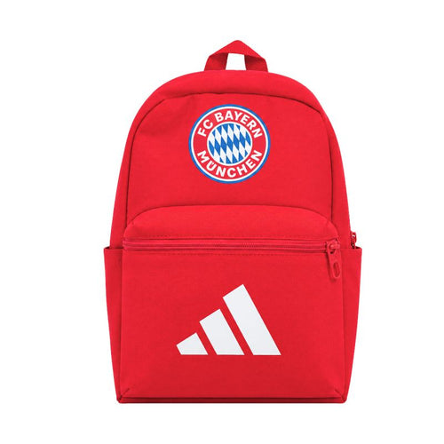 Piros adidas FC Bayern München KT3403 gyermekhátizsák címerrel és elülső zsebbel
