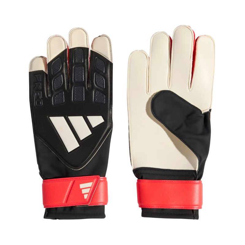Fekete-piros adidas Predator Training KA7787 kapuskesztyűpár világos tenyérrel
