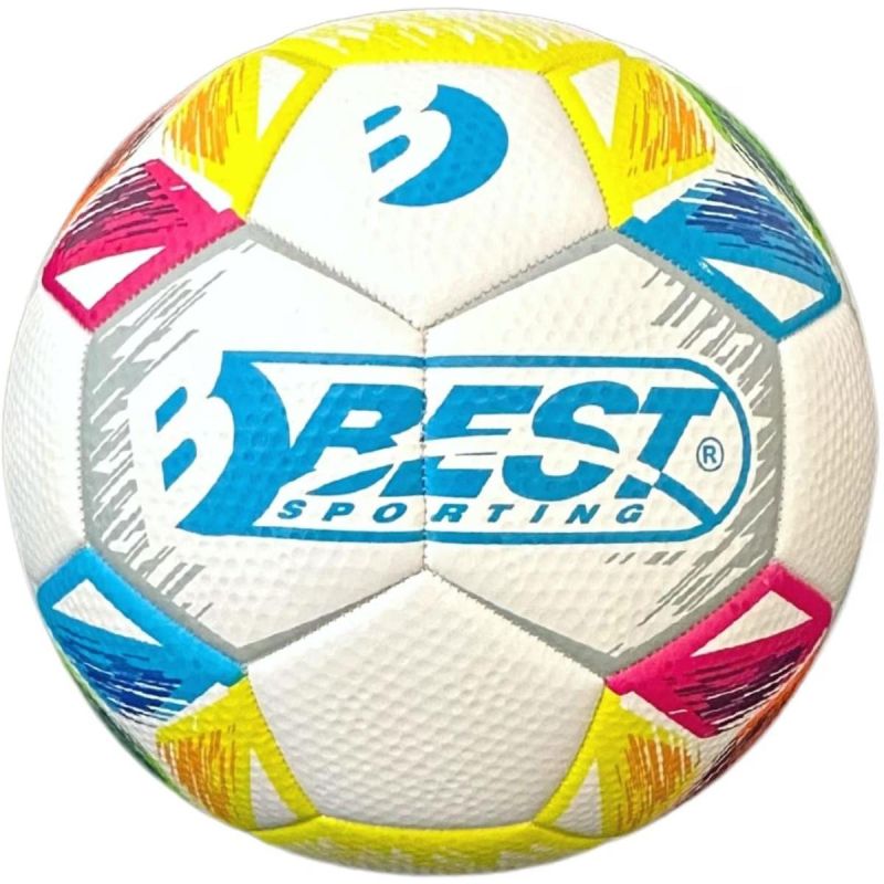 BEST SPORTING Spirit 5-ös focilabda fehér alapon színes grafikával
