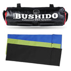 DBX Bushido állítható sandbag edzőzsák, 35 kg-ig. Fogantyúkkal kialakított edzőzsák emelő és cipelő gyakorlatokhoz. 16. gyári termékfotó.