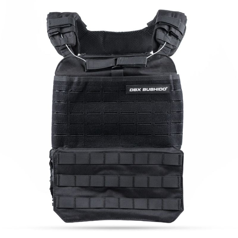 DBX Bushido W-2-B taktikai súlymellény, 9,2 kg. Testen viselhető mellény kiegészítő edzésterheléshez. 3. gyári termékfotó.