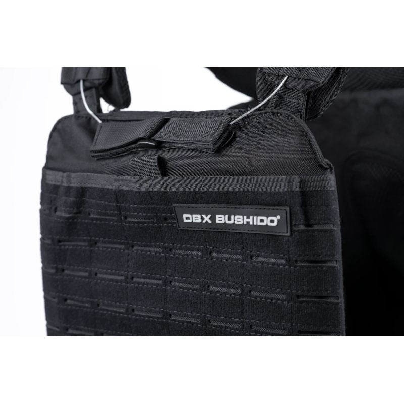 DBX Bushido W-2-B taktikai súlymellény, 9,2 kg. Testen viselhető mellény kiegészítő edzésterheléshez. 8. gyári termékfotó.