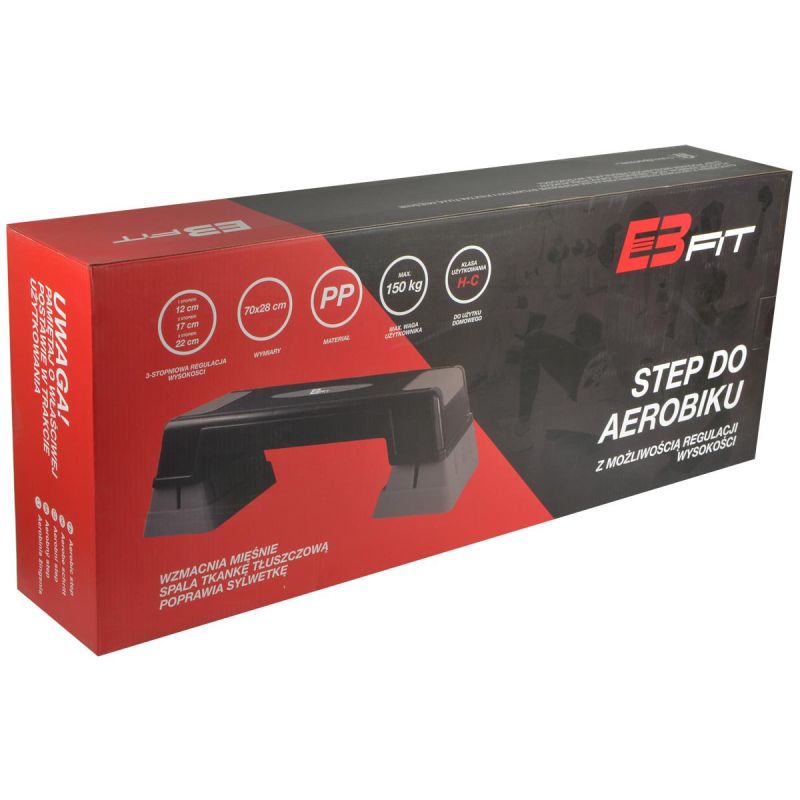 Enero Fit állítható step pad, 70 × 28 cm. Lapos, emelt platform fellépéses aerobikgyakorlatokhoz. 10. gyári termékfotó.