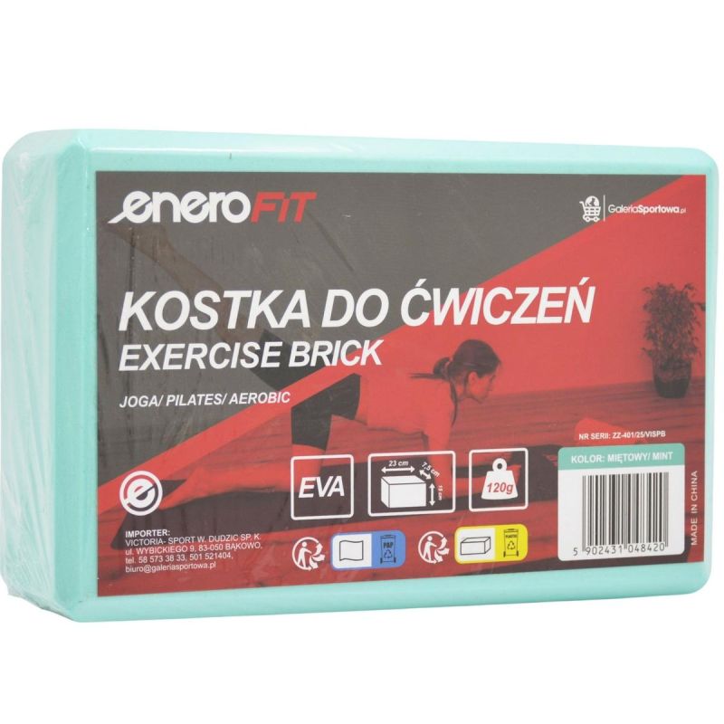 Enero Fit EVA jógatégla, 22,5 × 14,5 × 7,5 cm. EVA anyag. 4. gyári termékfotó.