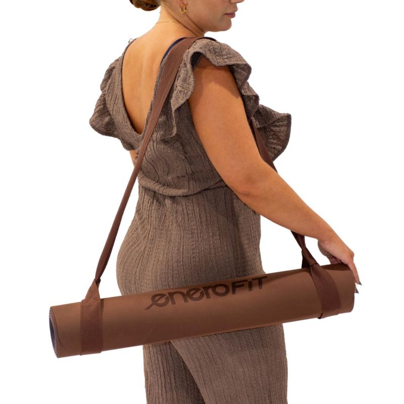 Enero Fit barna TPE jógaszőnyeg, 183 × 61 cm, 4 mm. TPE anyag. 5. gyári termékfotó.