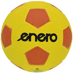Sárga-narancssárga Enero 18 cm-es focilabda fekete logóval
