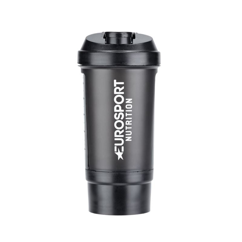 Eurosport Nutrition shaker, fekete, gyári termékkép.