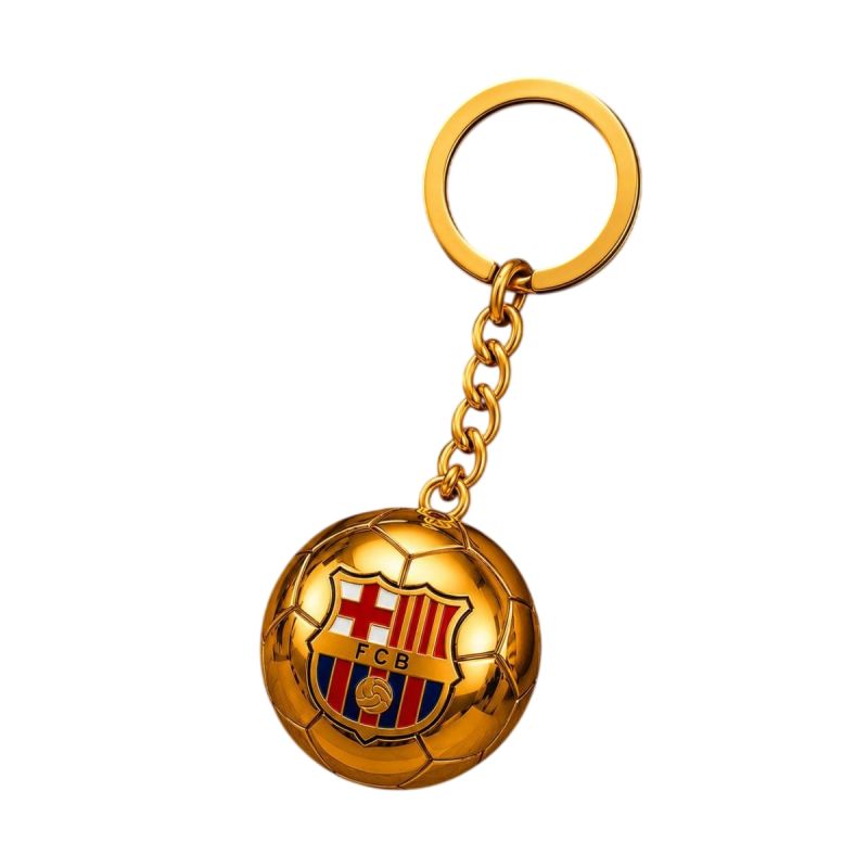 FC Barcelona B7081 labda alakú címeres kulcstartó, gyári termékkép.