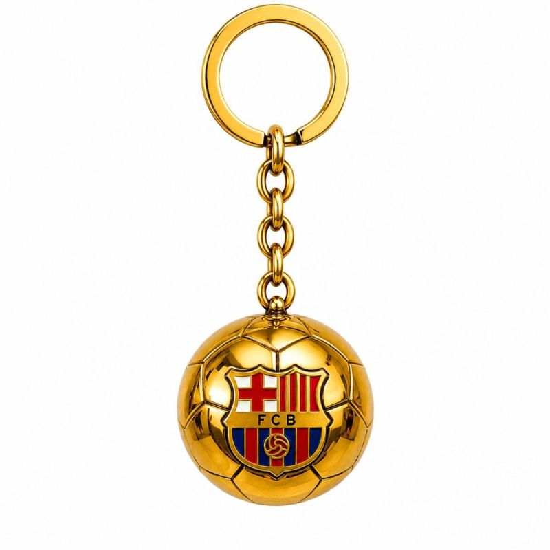 FC Barcelona B7081 labda alakú címeres kulcstartó, gyári termékkép.