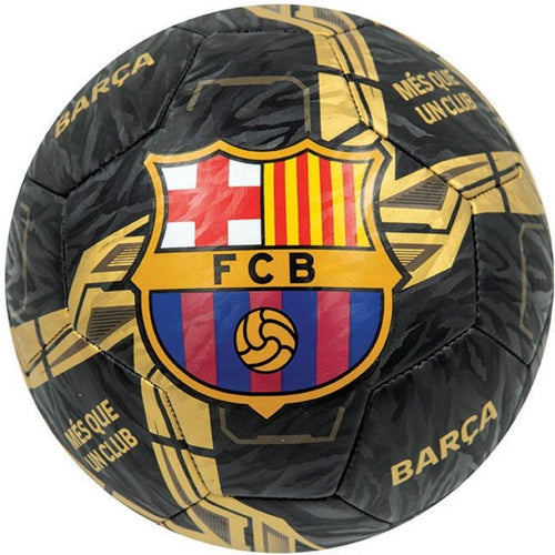 Fekete-arany FC Barcelona Lightning focilabda színes klubcímerrel