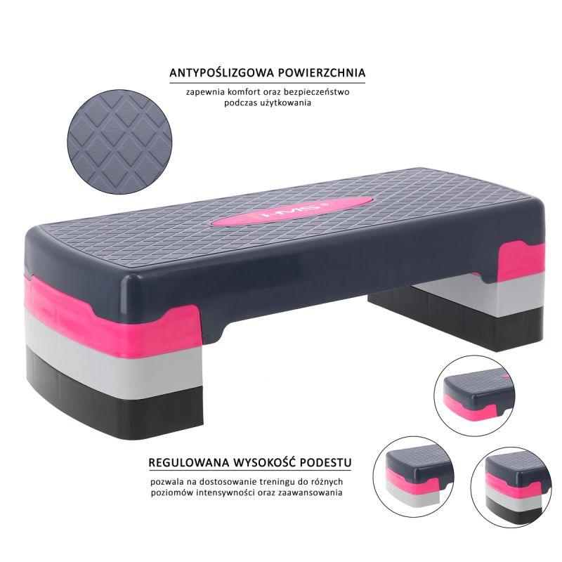 HMS AS002 aerobik step pad. Lapos, emelt platform fellépéses aerobikgyakorlatokhoz. 12. gyári termékfotó.