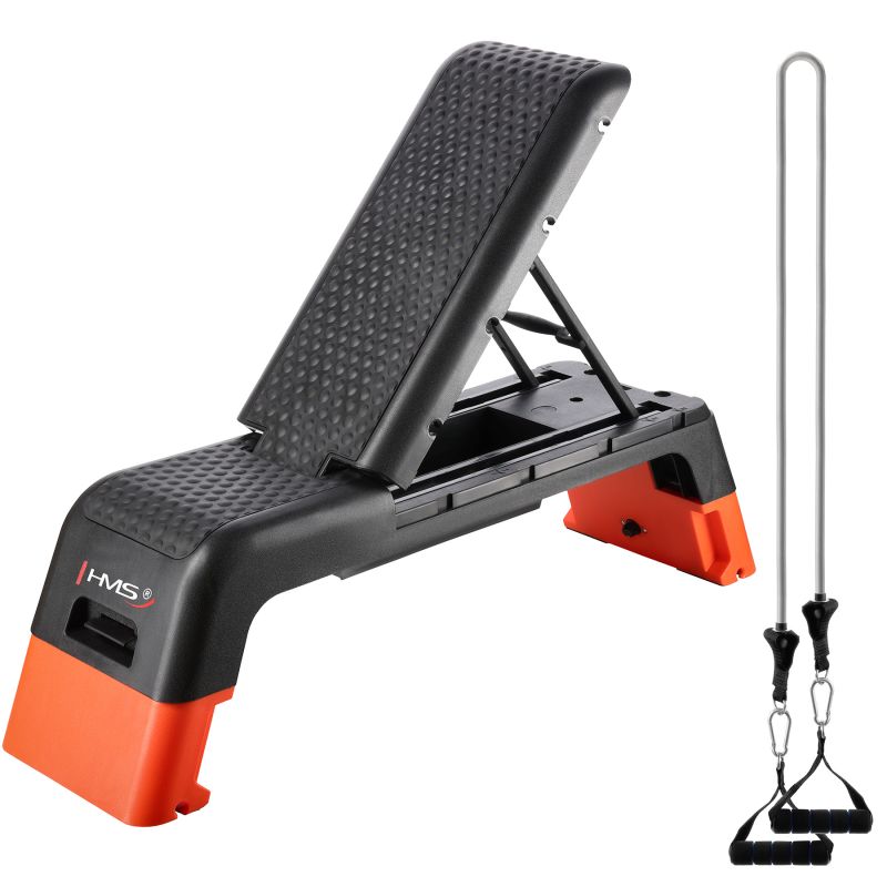 HMS AS009 PRO állítható step pad edzőpad funkcióval. Lapos, emelt platform fellépéses aerobikgyakorlatokhoz. 1. gyári termékfotó.
