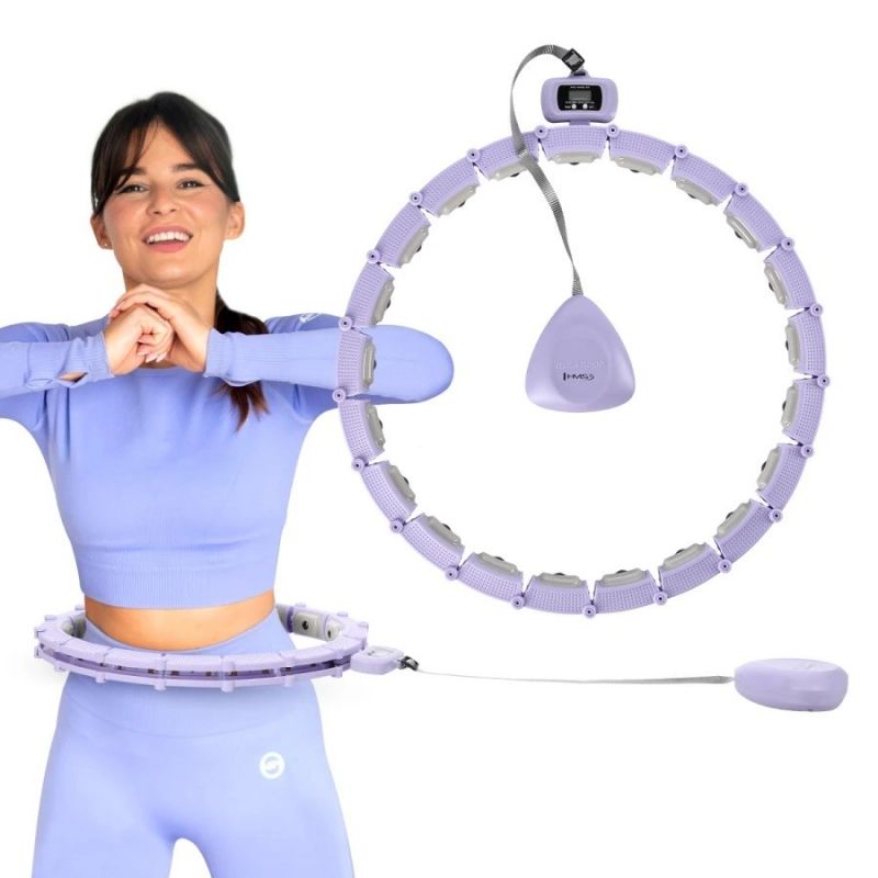 HMS HHM14 súlyozott hullahoppkarika számlálóval. Karikás fitneszeszköz ritmikus csípő- és törzsmozgáshoz. 2. gyári termékfotó.