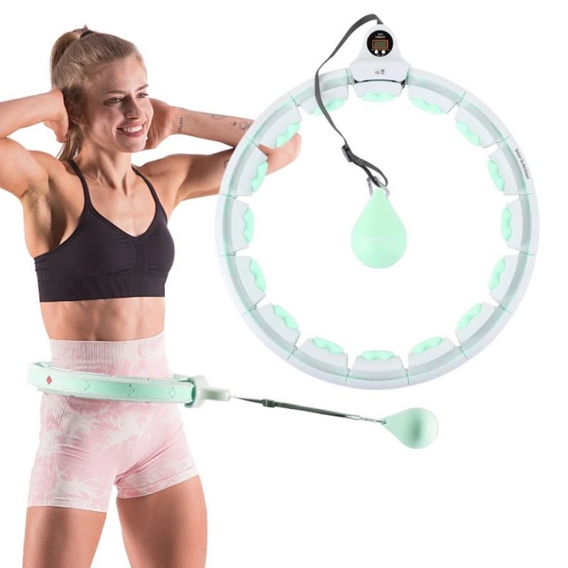 HMS HHW06 súlyozott hullahoppkarika számlálóval. Karikás fitneszeszköz ritmikus csípő- és törzsmozgáshoz. 17. gyári termékfotó.