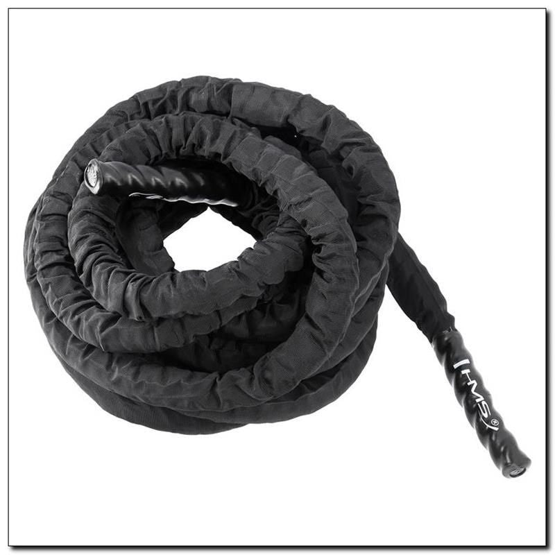 HMS RP03 bevonatos battle rope edzőkötél, 12 m. Fogóvégekkel ellátott kötél funkcionális kötélgyakorlatokhoz. 1. gyári termékfotó.