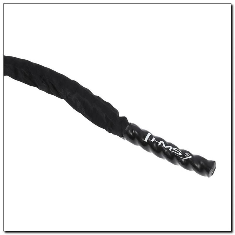 HMS RP03 bevonatos battle rope edzőkötél, 12 m. Fogóvégekkel ellátott kötél funkcionális kötélgyakorlatokhoz. 2. gyári termékfotó.