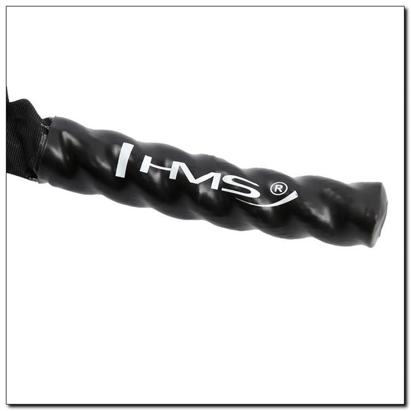 HMS RP03 bevonatos battle rope edzőkötél, 12 m. Fogóvégekkel ellátott kötél funkcionális kötélgyakorlatokhoz. 3. gyári termékfotó.