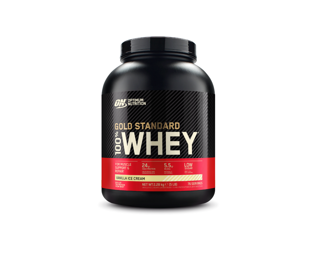 Optimum Nutrition Gold Standard 100% Whey vanília fagylalt ízű fehérjepor 2250 g