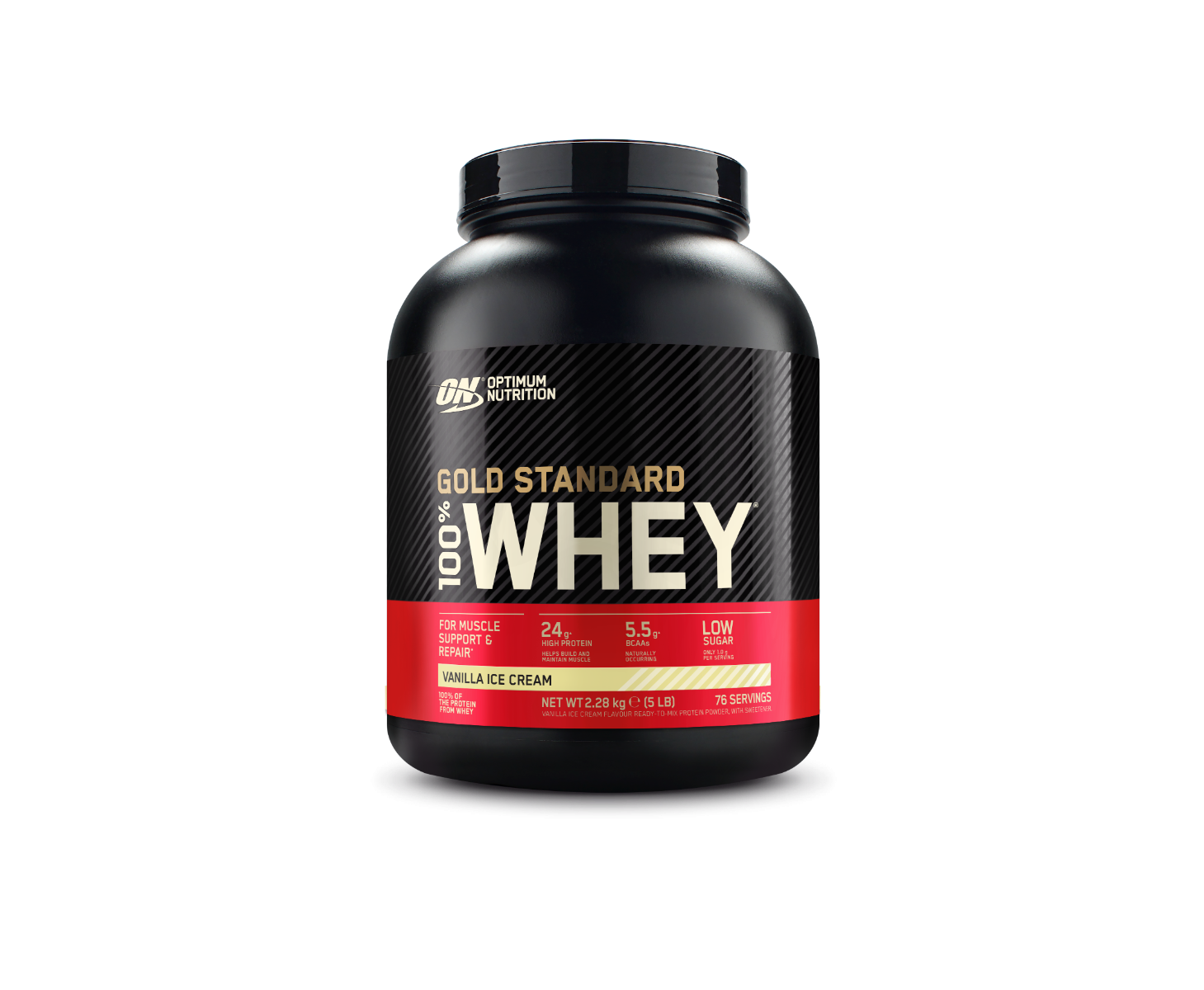 Optimum Nutrition Gold Standard 100% Whey vanília fagylalt ízű fehérjepor 2250 g