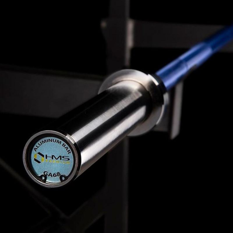 Kék alumínium súlyemelő rúd végrész HMS logóval