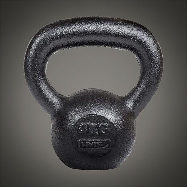 ATX 4 kg fekete öntöttvas kettlebell otthoni és edzőtermi edzéshez, strapabíró, stabil kivitelben