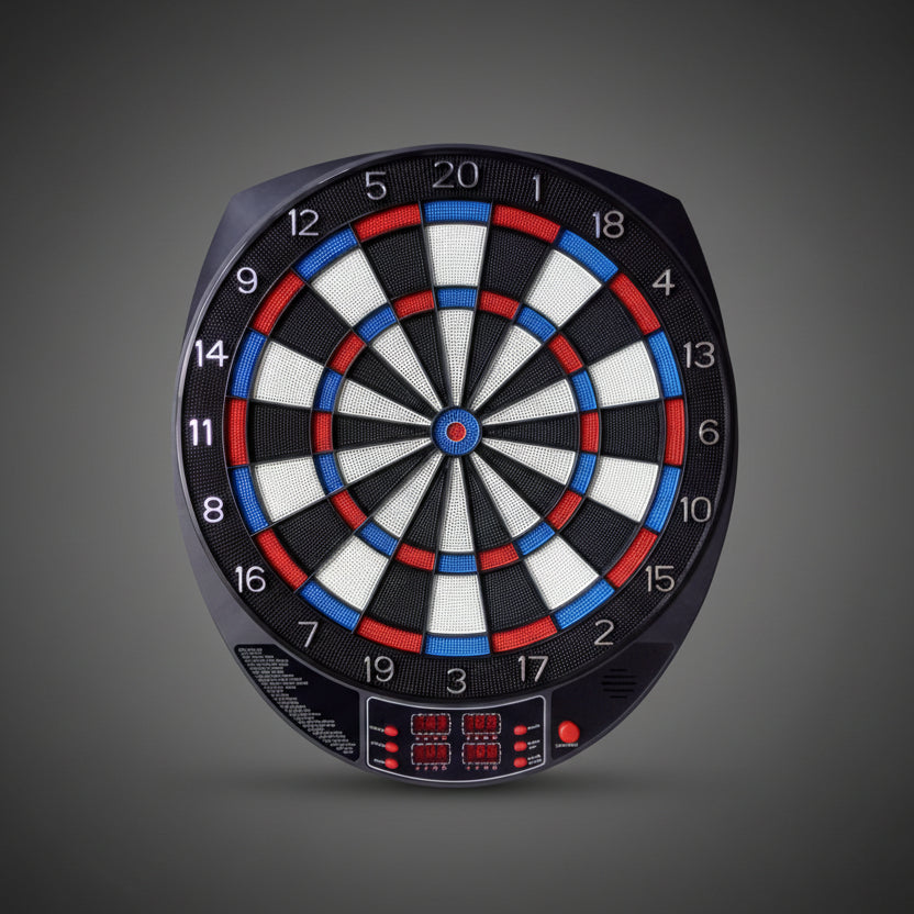 Elektronikus darts tábla 45 cm-es játékfelülettel, digitális kijelzővel és automatikus pontszámoló rendszerrel, otthoni és klubhasználatra.