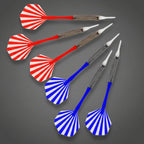 6 darabos soft tip darts készlet piros és kék csíkos tollakkal elektromos táblához