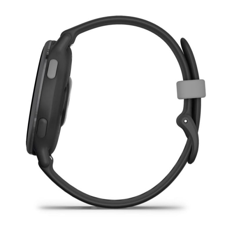 Garmin vívoactive 5 okosóra oldalnézete, ultrakönnyű, vékony kialakítás eloxált alumínium lünettával és ergonomikus gombokkal az Ifitcore kínálatában.