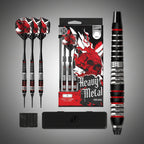 Harrows Ryan Searle Heavy Metal softip darts készlet koponyás dizájnnal és fekete-piros gyűrűkkel
