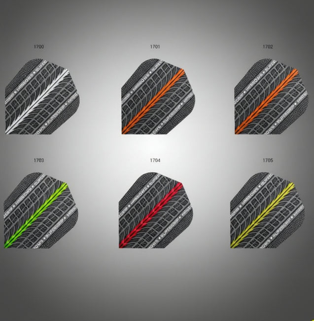 Harrows Supergrip darts tollak 6 különböző színben gumiabroncs mintázattal (1700-as sorozat)