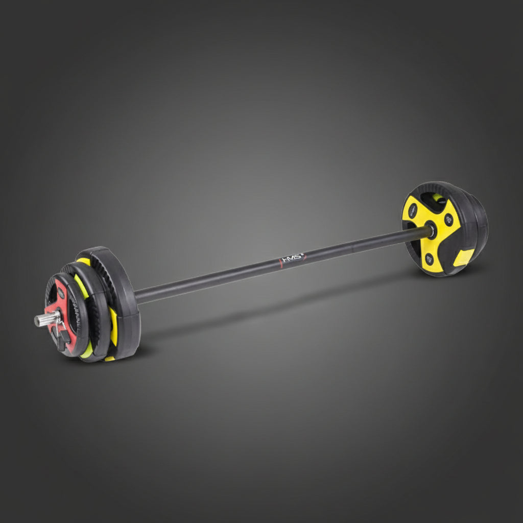 HMS súlyzórúd szett színes tárcsákkal