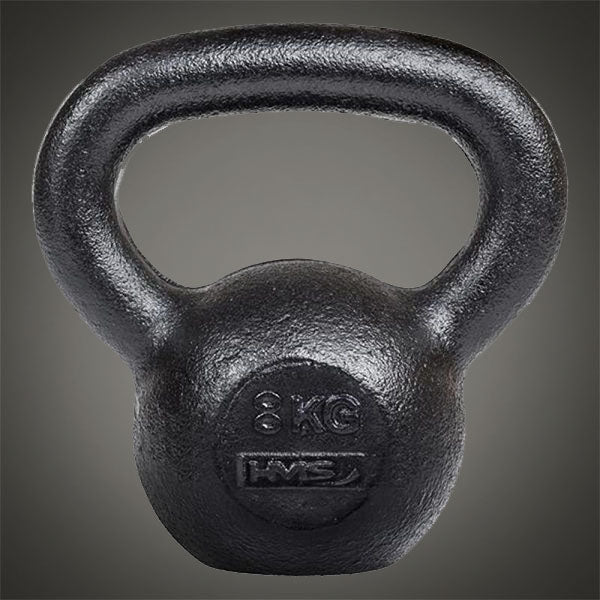 HMS 8 kg öntöttvas fekete kettlebell erő- és funkcionális edzéshez, masszív kivitelben