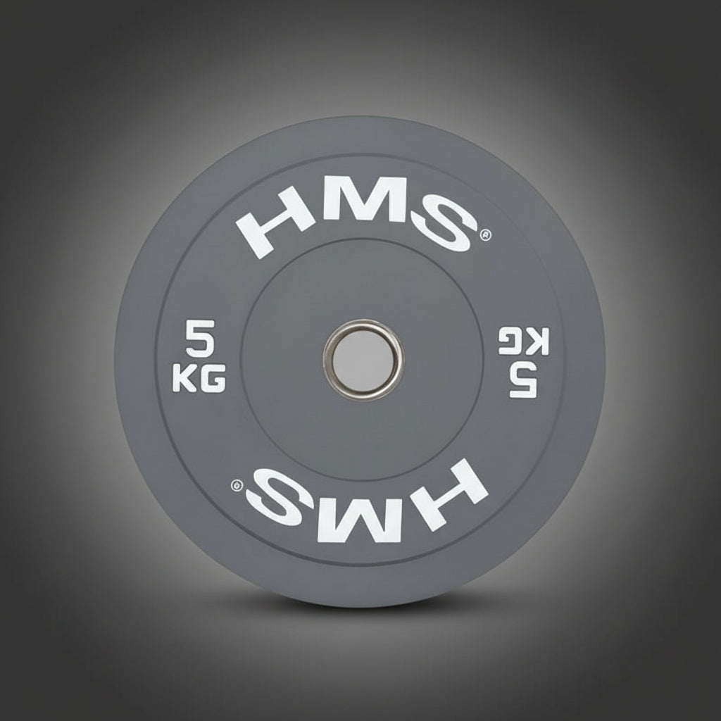 HMS CBR05 5 kg olimpiai bumper súlytárcsa gumírozott kivitelben, edzőtermi használatra
