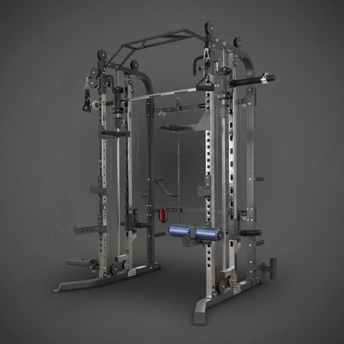 HMS Cyklop 1 félprofi Smith Machine és csigás erőgép teljes nézetben, súlytárcsák nélkül