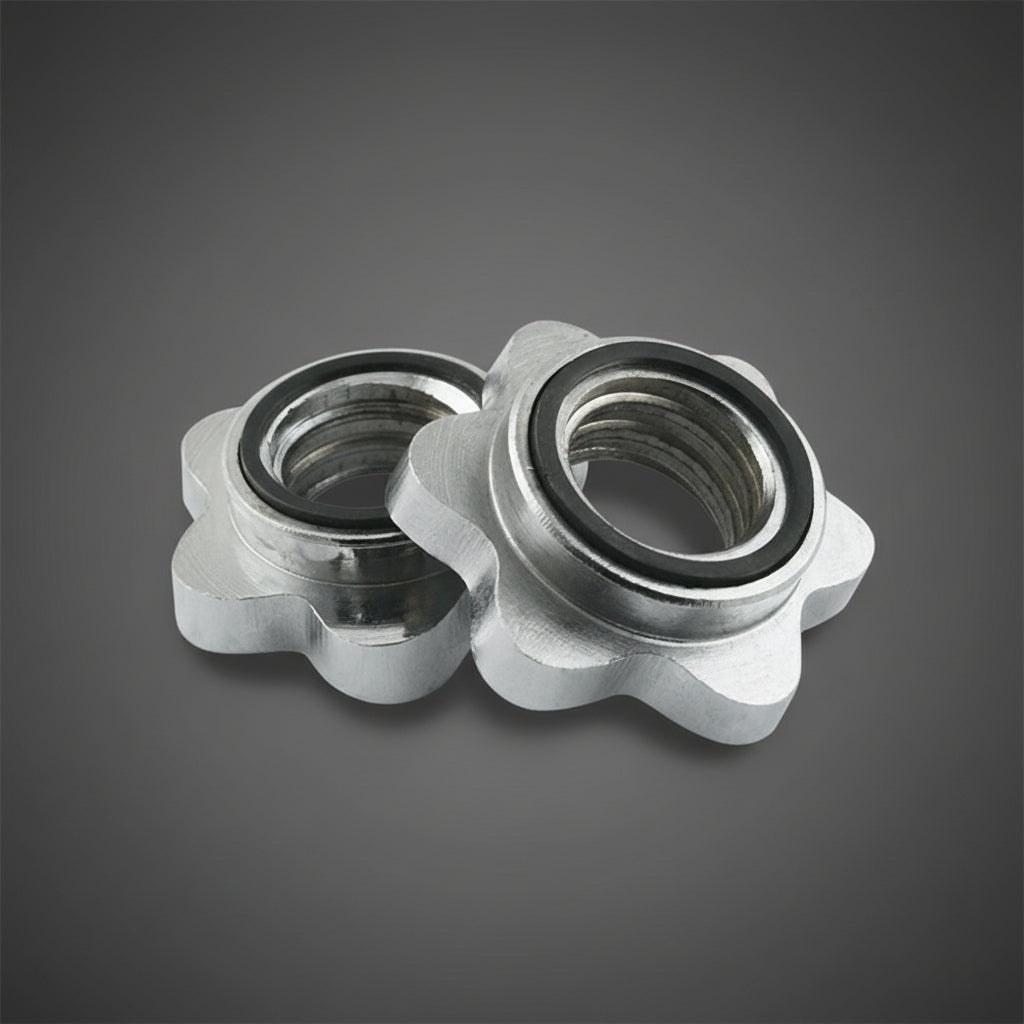 HMS csillagzár súlyzórúdhoz, amely stabilan rögzíti a tárcsákat a curl rúd használata során
