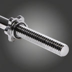 HMS GPR120 egyenes súlyzórúd menetes vége közelről, csillagzáras rögzítéshez
