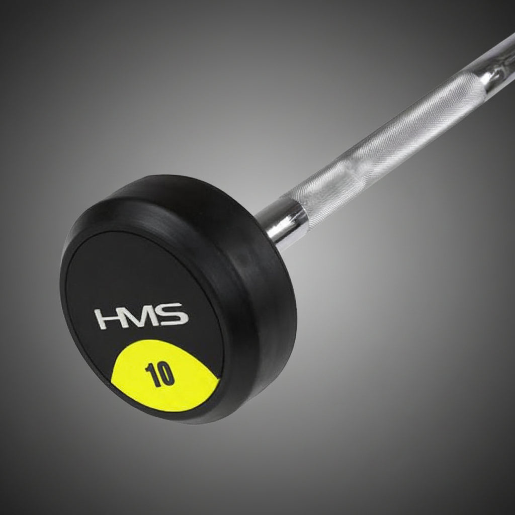 HMS GSL fix hajlított rúd 10 kg gumírozott súlytárcsákkal