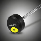 HMS GSL fix curl rúd 40 kg recézett markolattal és gumírozott súlytárcsákkal