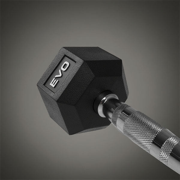 HMS kézi súlyzó részletfotó recézett krómozott markolattal