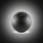 Fekete, 8 kg-os HMS slam ball felülnézetben, csúszásmentes, texturált felülettel a biztos fogásért edzés közben.