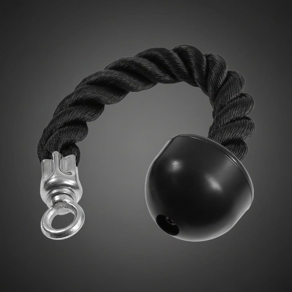 HMS UW07 egykezes tricepsz kötél: strapabíró sodort nylon fogantyú csigás gépekhez, kar- és felsőtest izolációs edzésére.