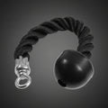 HMS UW07 egykezes tricepsz kötél: strapabíró sodort nylon fogantyú csigás gépekhez, kar- és felsőtest izolációs edzésére.
