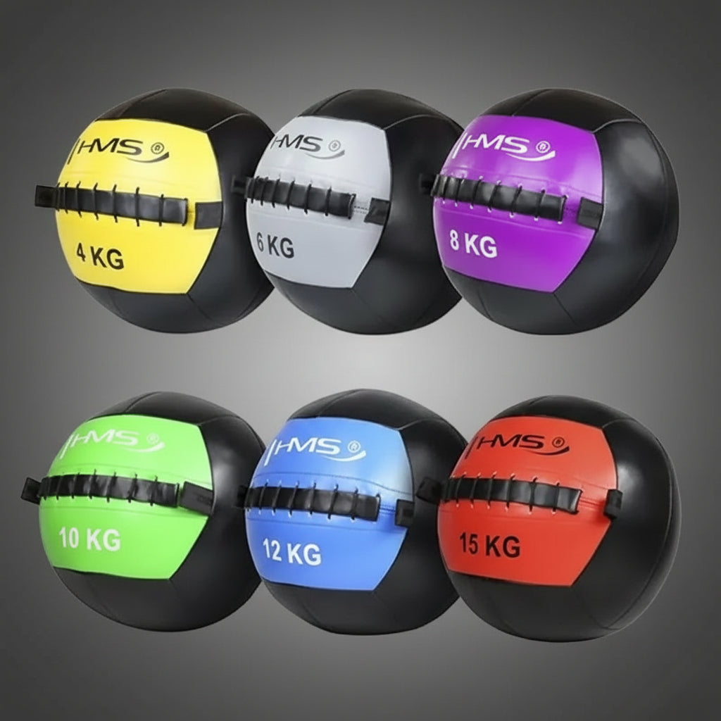 HMS WLB wall ball medicinlabdák különböző súlyváltozatokban (4–15 kg), funkcionális edzéshez