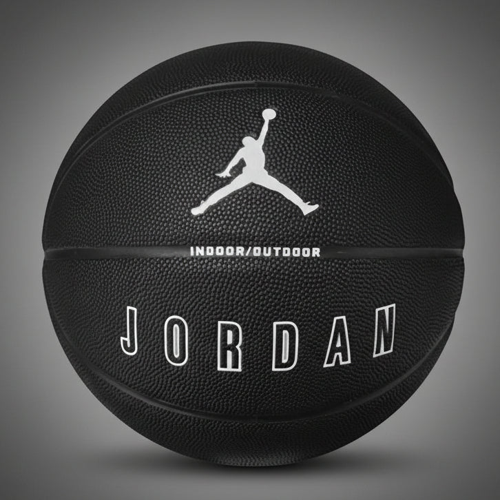 Fekete Jordan beltéri és kültéri kosárlabda fehér Jumpman logóval és felirattal