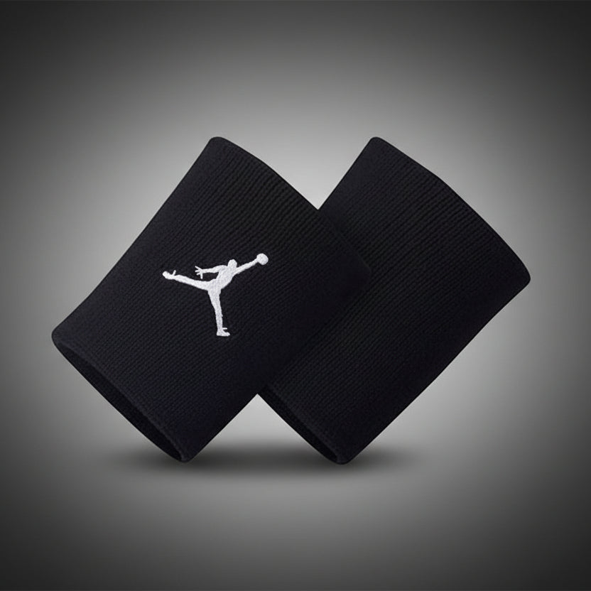 Fekete Jordan frottír csuklószorító pár fehér hímzett Jumpman logóval