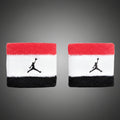 Jordan piros-fehér-fekete frottír csuklószorító pár hímzett Jumpman logóval