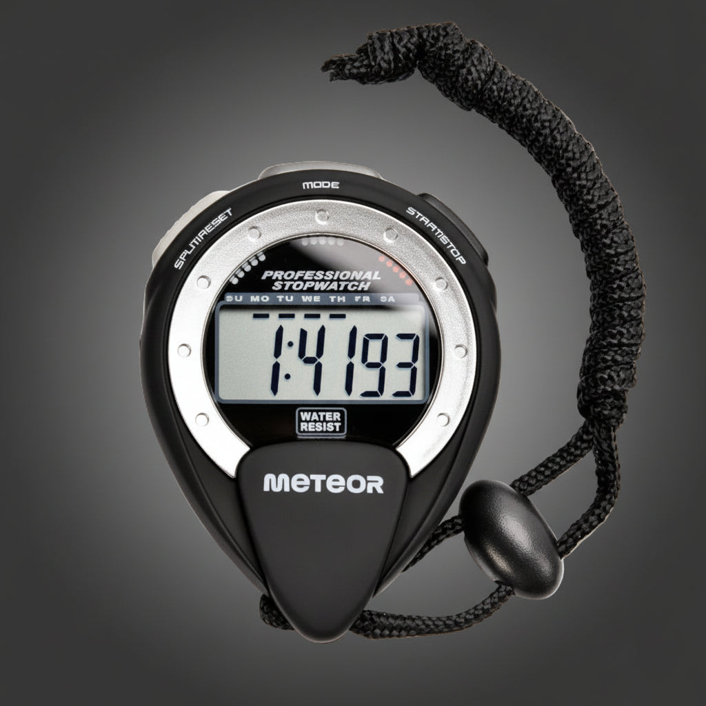 METEOR digitális stopperóra 1/100 másodperces pontossággal vízálló kivitelben