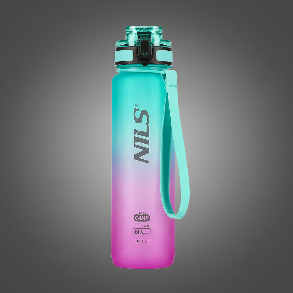 NILS Camp NCD04 950 ml sportkulacs zöld-rózsaszín színátmenetes kivitelben.