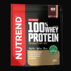 1000 grammos Nutrend 100% Whey Protein fehérje por - visszazárható tasakos csoki-mogyoró íz.