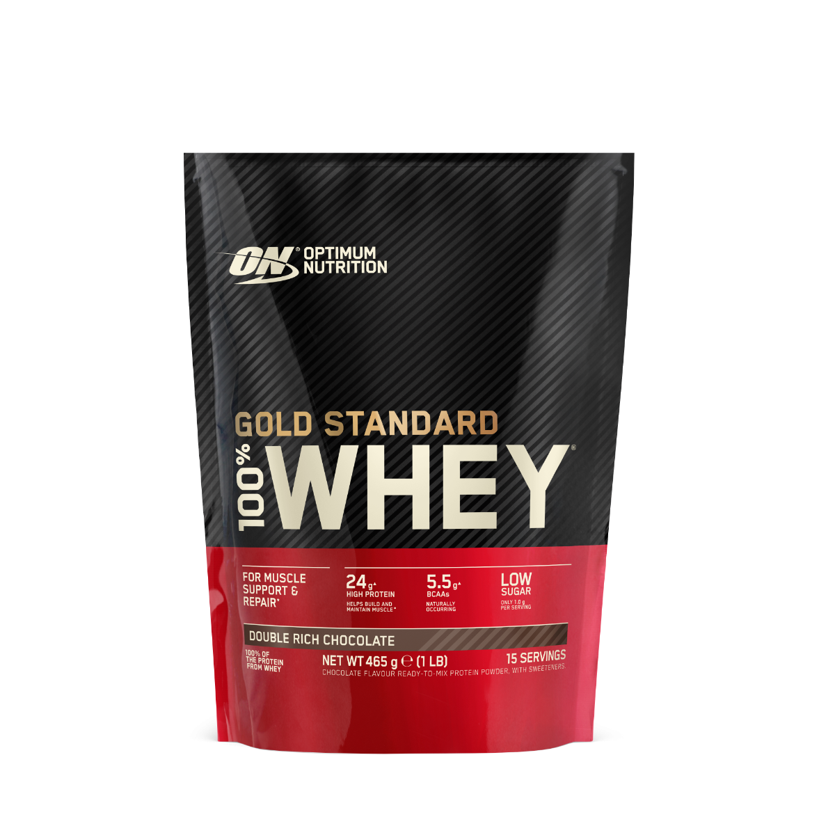 Optimum Nutrition Gold Standard 100% Whey fehérjepor 450 g, csokoládé ízesítésben